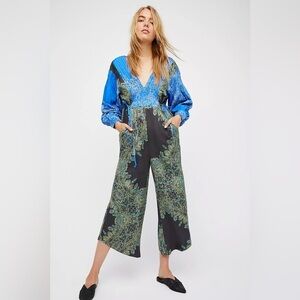Free People Size M Blooming Fields Jumpsuit